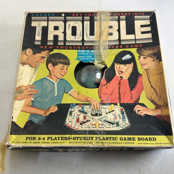 Vintage Kohner Trouble Pop-O-Matic Board Game 1965 - Picture 8 of 13